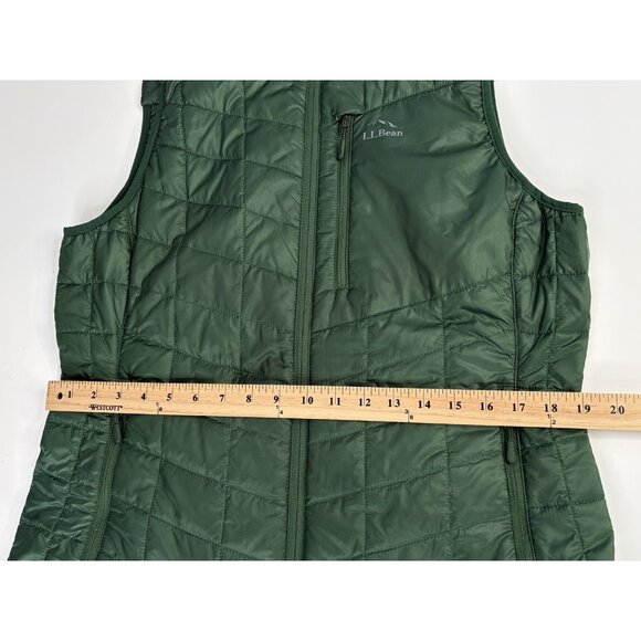 LL Bean Primaloft Packaway Puffer Vest Women’s Medium Reg Green Full Zip - Picture 11 of 14
